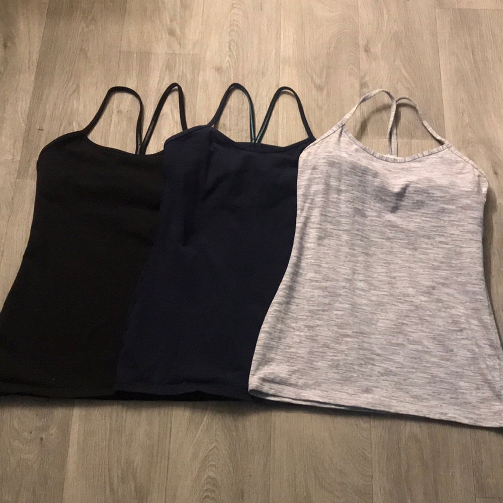 Lululemon Power Y Tanks Set of 3 Size 8